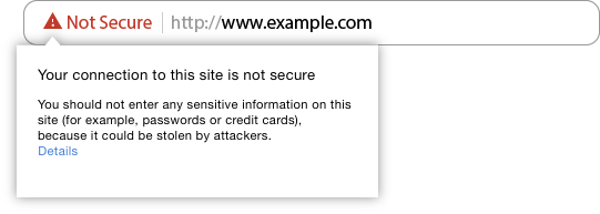Not Secure Image by google